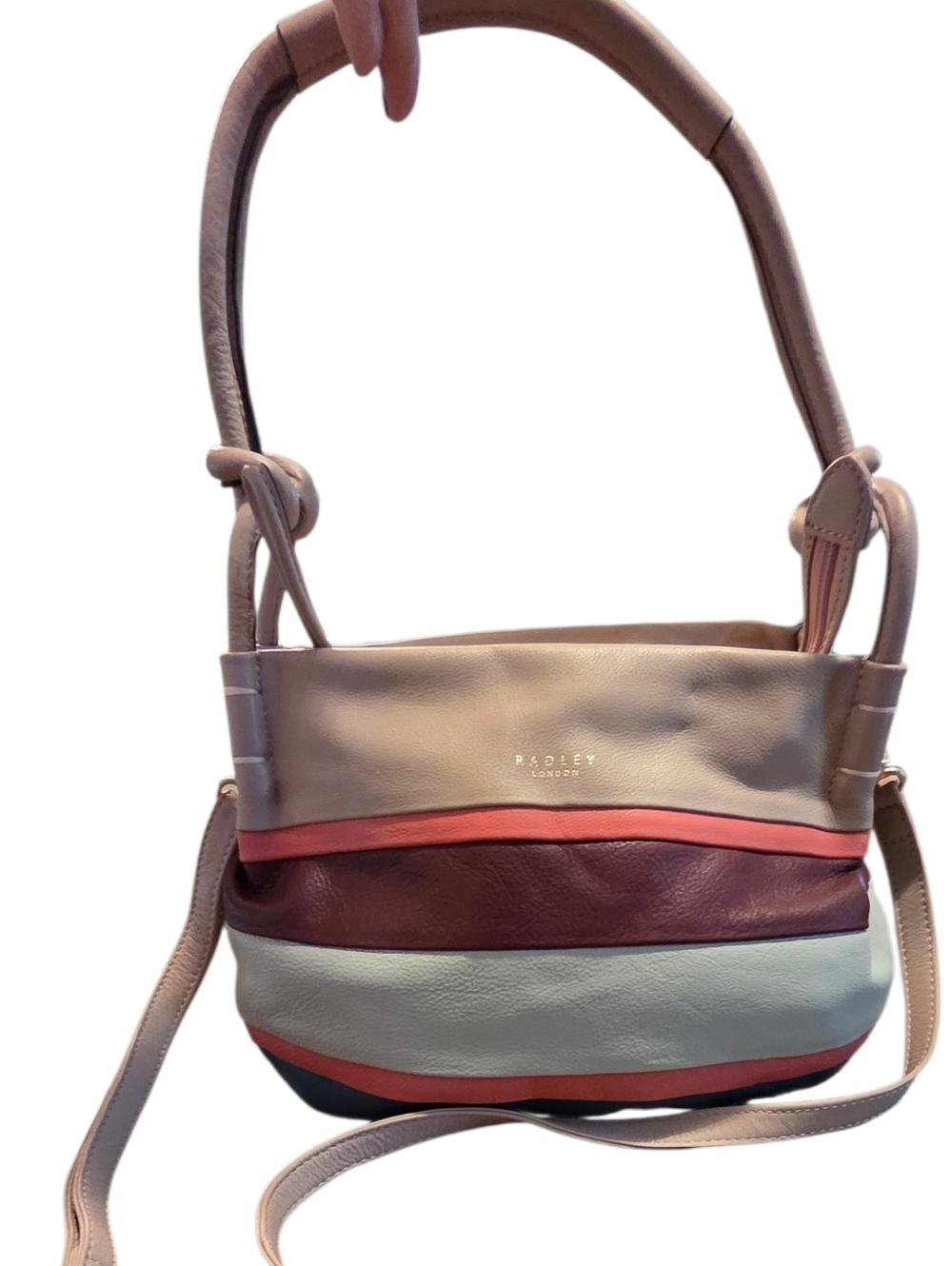Radley London Wren Street Beautiful Leather Striped Bag, Boho, EUC